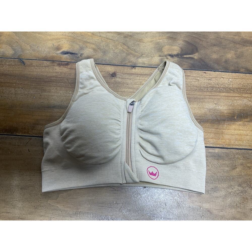 Shefit Perfect Lounge Sports Bra Honey Wheat - 1Luxe Seamless Zipper Front XS